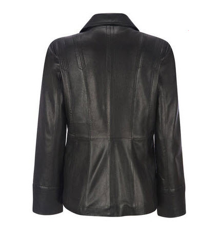 3 Buttons Leather Coat