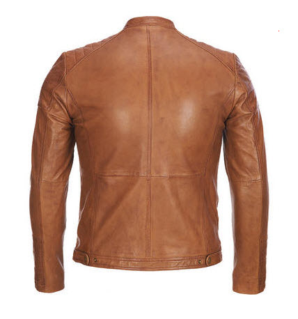 Snap Collar Leather Jacket