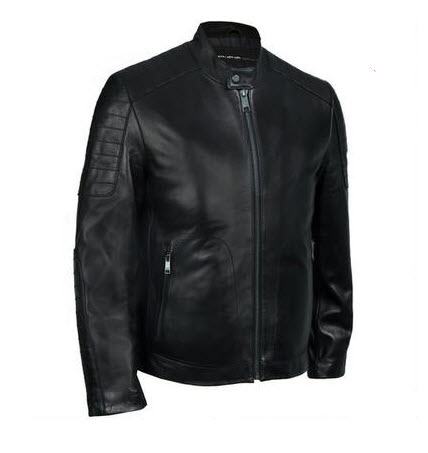 Tab Collar Leather Jacket