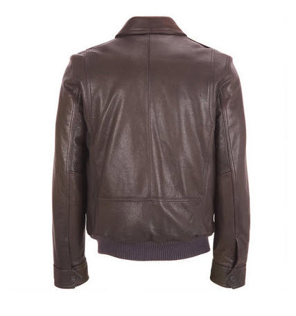Dark Brown Bomber Leather Jacket