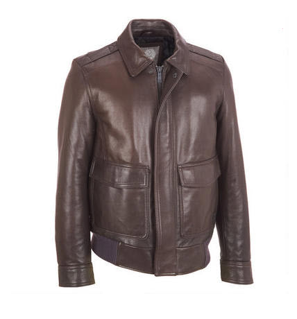 Dark Brown Bomber Leather Jacket