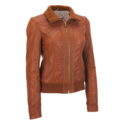Leather Fleece Bomber Jacket