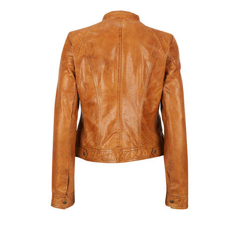 Standing Collar Leather Jacket