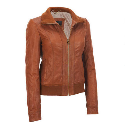 Leather Fleece Bomber Jacket