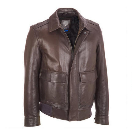 Dark Brown Bomber Leather Jacket