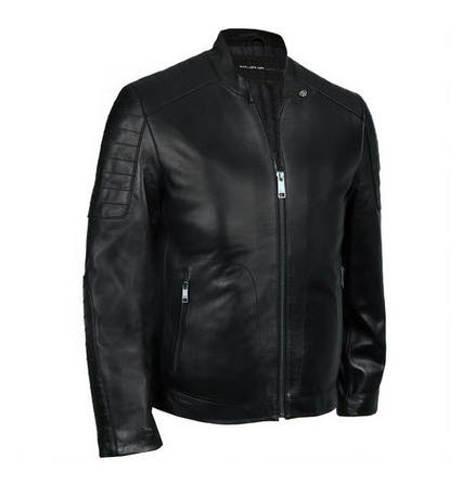 Tab Collar Leather Jacket